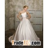 Ball Gown One-shoulder Chapel Train Taffeta Beading Bowknot Wedding Dress