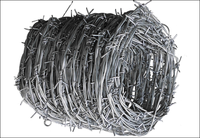 12 gauge barbed wire, hot dipped galvanized, for perimeter fencing